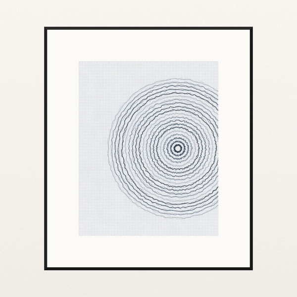 Payne's Grey Geometric – Signed 50-Edition Giclée Print for Gallery Walls — Black gallery mat