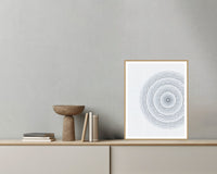 Payne's Grey Geometric – Signed 50-Edition Giclée Print for Gallery Walls — Grey wall with bowl