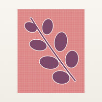 Pink Eucalyptus  Painterly Wall Art Print — Unframed flat preview