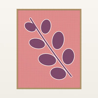 Pink Eucalyptus  Painterly Wall Art Print — Floating natural frame