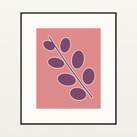 Pink Eucalyptus  Painterly Wall Art Print — Black gallery mat