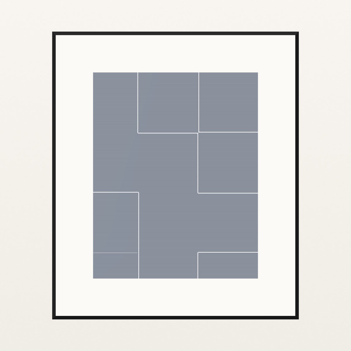 Platinum Silver Geometric – Premium Geometric Wall Art Print — Black gallery mat
