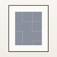 Platinum Silver Geometric – Premium Geometric Wall Art Print — Black gallery mat