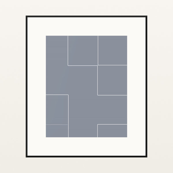 Platinum Silver Geometric – Premium Geometric Wall Art Print — Black gallery mat