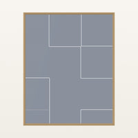 Platinum Silver Geometric – Premium Geometric Wall Art Print — Floating natural frame