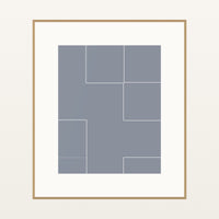 Platinum Silver Geometric – Premium Geometric Wall Art Print — Natural gallery mat