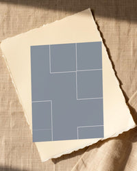 Platinum Silver Geometric – Premium Geometric Wall Art Print — Paper/edge detail