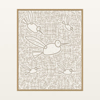 Raw Plaster Hummingbird Motif – Limited Edition Motif Art Print — Floating natural frame