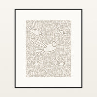 Raw Plaster Hummingbird Motif – Limited Edition Motif Art Print — Black gallery mat