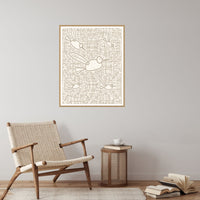 Raw Plaster Hummingbird Motif – Limited Edition Motif Art Print — Reading nook