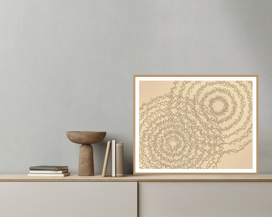 Raw Plaster Watercolor-wash Line Art Print – Limited Edition — room scene