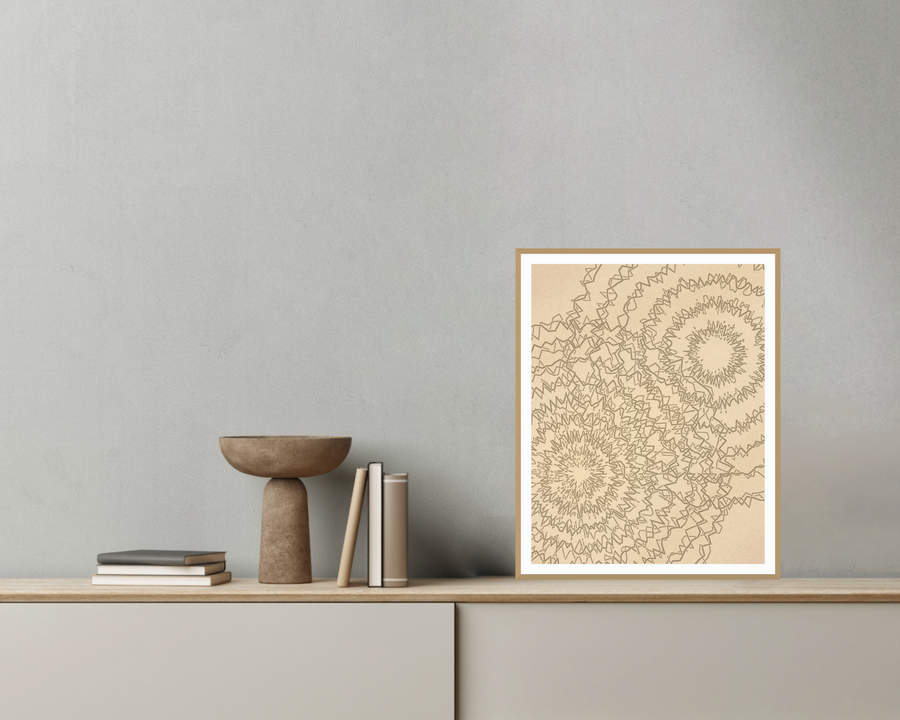 Raw Plaster Watercolor-wash Line Art Print – Limited Edition — room scene