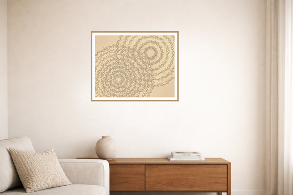 Raw Plaster Watercolor-wash Line Art Print – Limited Edition