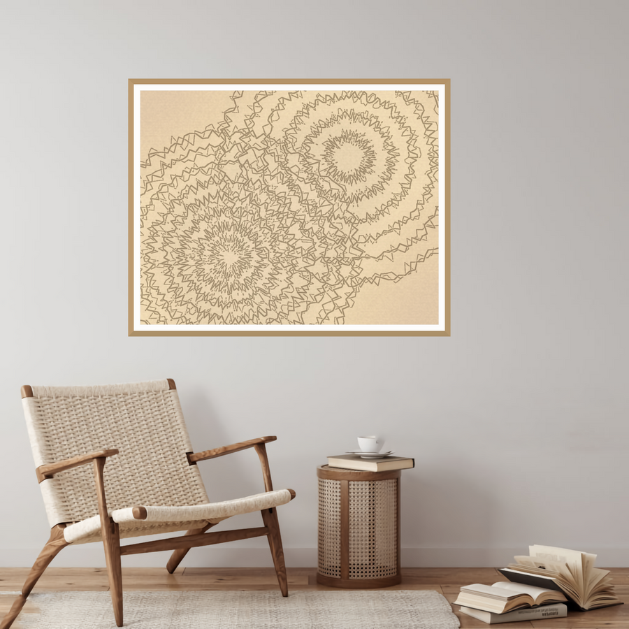 Raw Plaster Watercolor-wash Line Art Print – Limited Edition — room scene