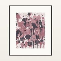 Rose Graphite Paint Splatter – Signed 50-Edition Giclée Print for Gallery Walls — Black gallery mat