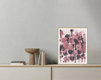 Rose Graphite Paint Splatter – Signed 50-Edition Giclée Print for Gallery Walls — Grey wall with bowl