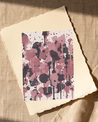 Rose Graphite Paint Splatter – Signed 50-Edition Giclée Print for Gallery Walls — Paper/edge detail