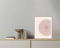 Rothko Crimson Geometric – Signed 50-Edition Giclée Print for Gallery Walls — Grey wall with bowl