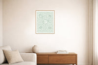 Sage Wash Fish Motif – Limited Edition Motif Art Print — Living room lifestyle