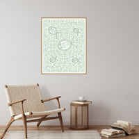 Sage Wash Fish Motif – Limited Edition Motif Art Print — Reading nook