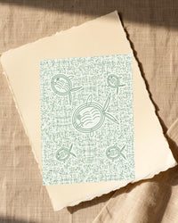 Sage Wash Fish Motif – Limited Edition Motif Art Print — Paper/edge detail