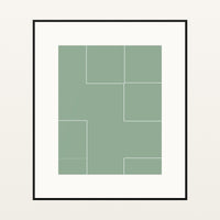 Sage Wash Geometric – Premium Geometric Wall Art Print — Black gallery mat