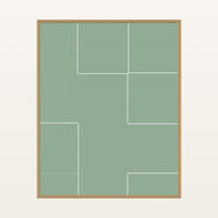 Sage Wash Geometric – Premium Geometric Wall Art Print — Floating natural frame