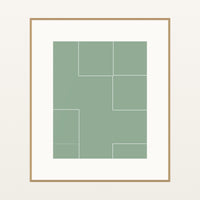 Sage Wash Geometric – Premium Geometric Wall Art Print — Natural gallery mat