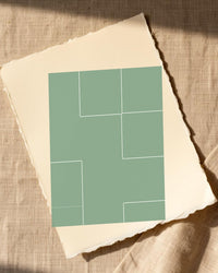 Sage Wash Geometric – Premium Geometric Wall Art Print — Paper/edge detail