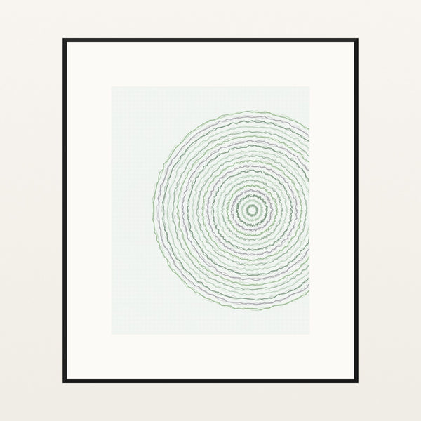 Sage Wash Geometric – Signed 50-Edition Giclée Print for Gallery Walls — Black gallery mat