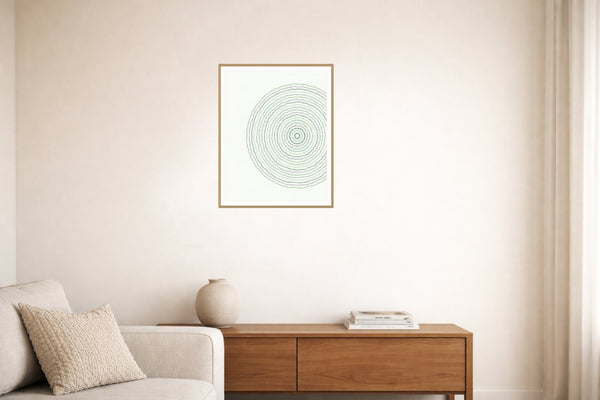 Sage Wash Geometric – Signed 50-Edition Giclée Print for Gallery Walls — Living room lifestyle