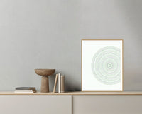 Sage Wash Geometric – Signed 50-Edition Giclée Print for Gallery Walls — Grey wall with bowl