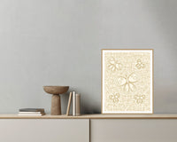 Sand Dune Butterfly Motif – Limited Edition Motif Art Print — Grey wall with bowl