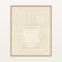 Sand Dune Coffee Cup Motif – Limited Edition Motif Art Print — Floating natural frame