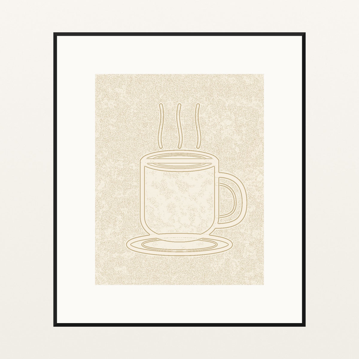 Sand Dune Coffee Cup Motif – Limited Edition Motif Art Print — Black gallery mat