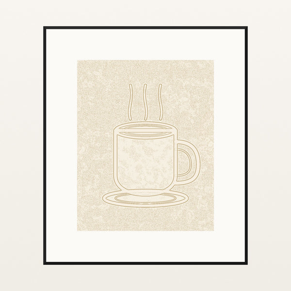 Sand Dune Coffee Cup Motif – Limited Edition Motif Art Print — Black gallery mat