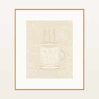 Sand Dune Coffee Cup Motif – Limited Edition Motif Art Print — Natural gallery mat