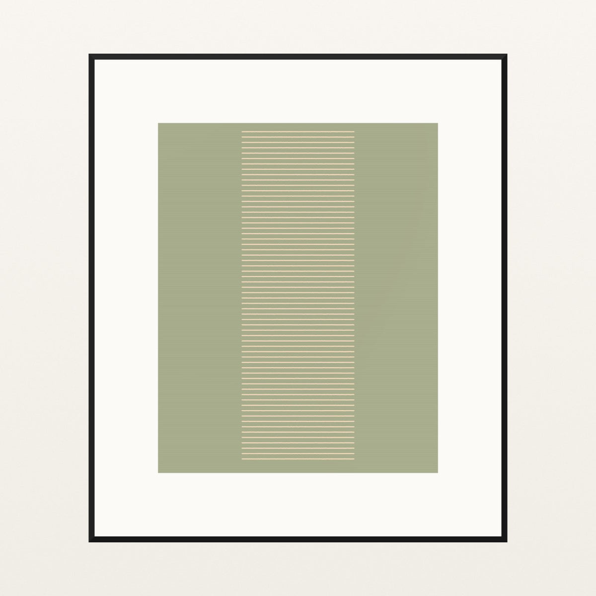 Sandstone & Sage Linear – Signed 50-Edition Giclée Print for Gallery Walls — Black gallery mat