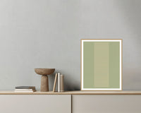 Sandstone & Sage Linear – Signed 50-Edition Giclée Print for Gallery Walls — Grey wall with bowl