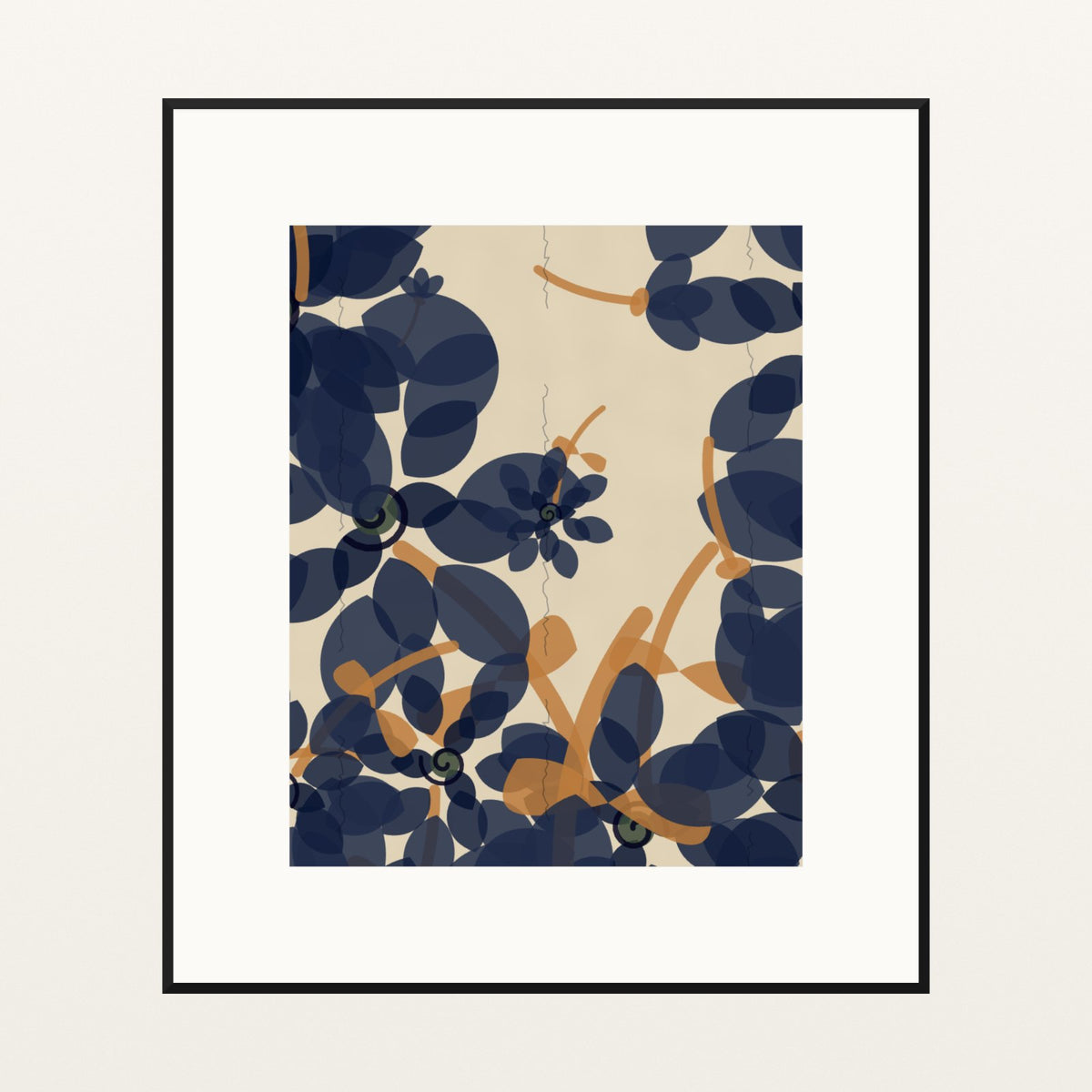 Scandi Folk Ombré Gradient – Premium Ombré Gradient Wall Art Print — Black gallery mat
