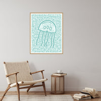 Seafoam Jellyfish Wash Motif – Limited Edition Motif Art Print — Reading nook