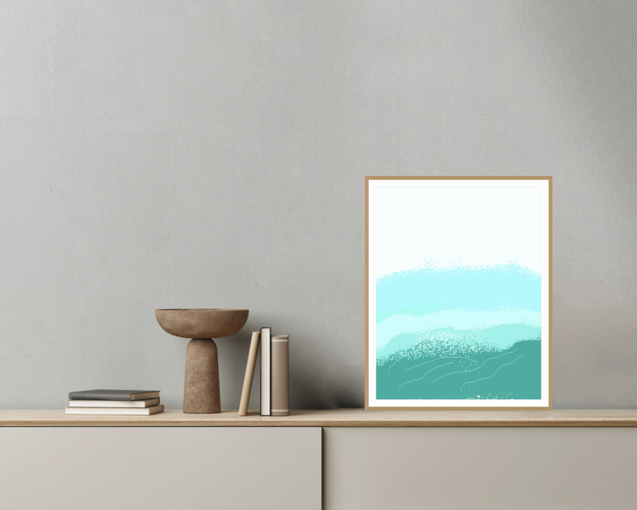 Seafoam Wash Wall Art — room scene