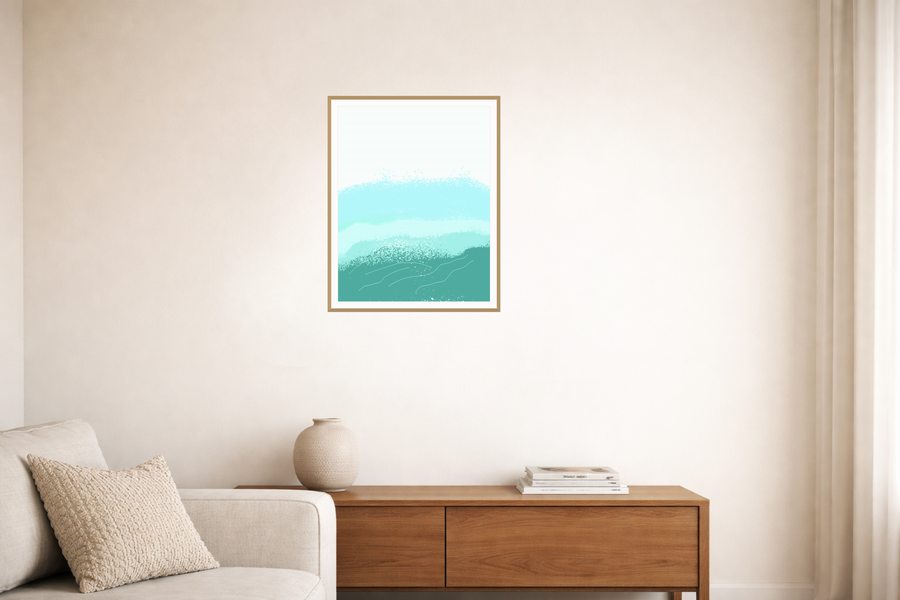 Seafoam Wash Wall Art — room scene