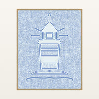 Seafoam Wash Lighthouse Motif – Limited Edition Motif Art Print — Floating natural frame