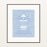 Seafoam Wash Lighthouse Motif – Limited Edition Motif Art Print — Black gallery mat
