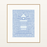 Seafoam Wash Lighthouse Motif – Limited Edition Motif Art Print — Natural gallery mat