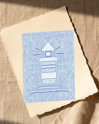 Seafoam Wash Lighthouse Motif – Limited Edition Motif Art Print — Paper/edge detail