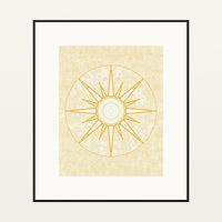 Seafoam Wash Sunburst Motif – Limited Edition Motif Art Print — Black gallery mat