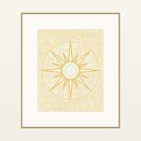 Seafoam Wash Sunburst Motif – Limited Edition Motif Art Print — Natural gallery mat