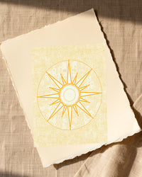 Seafoam Wash Sunburst Motif – Limited Edition Motif Art Print — Paper/edge detail